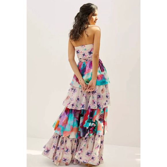 New Anthropologie Nidhi Yasha Guinevere Maxi Dress Sz 6P - Picture 2 of 5